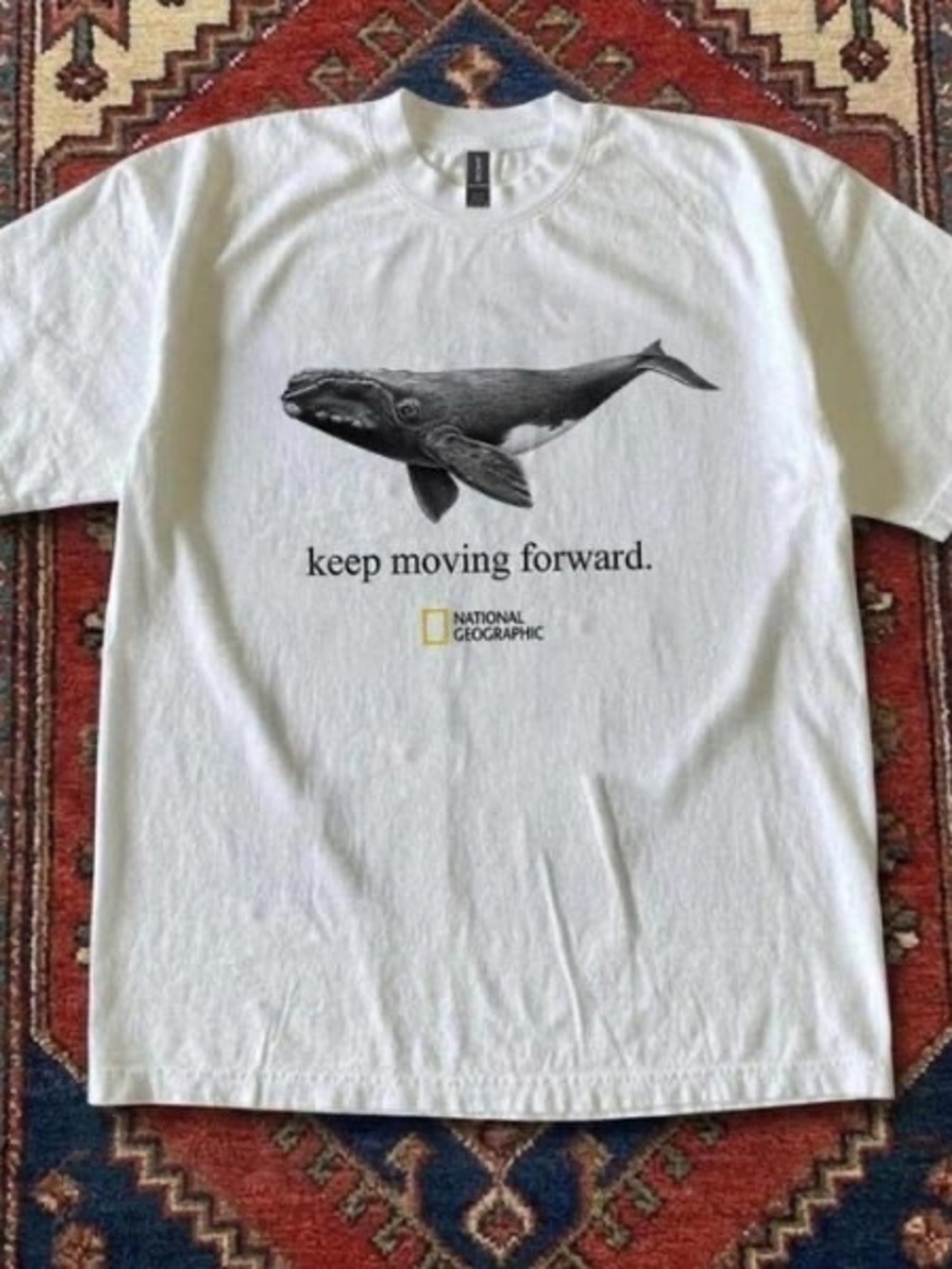 White National Geographic Keep Moving Forward T Shirt